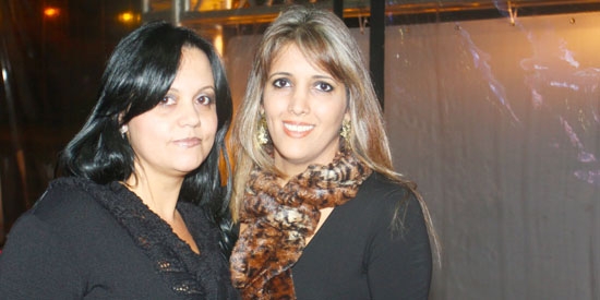 Jacqueline Mello e Elaine Santini na noite francana 